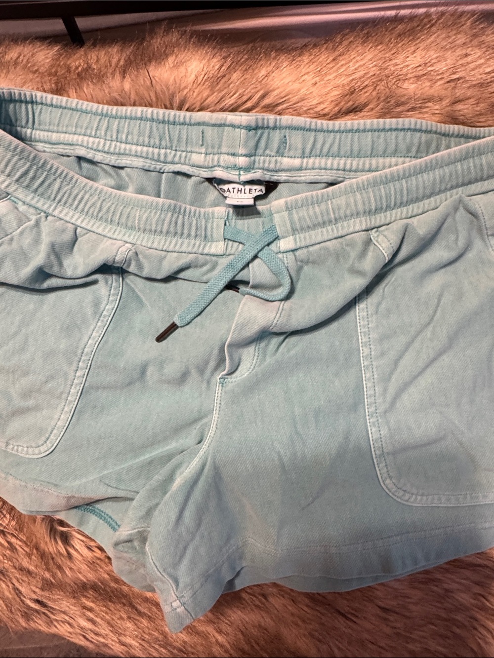 Athleta Light Aqua Drawstring Shorts